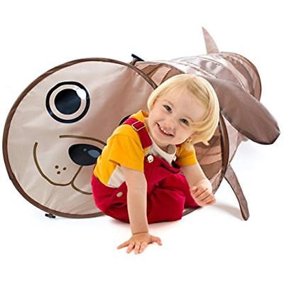 6 Foot Puppy Themed Pop-Up Play Tunnel, Children's Exploration Tube Toy Carry &