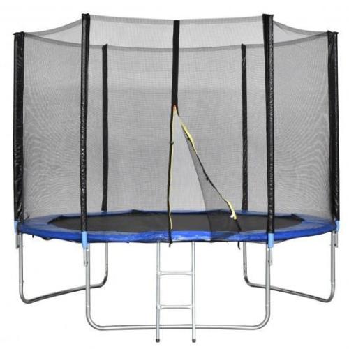 Trampoline With Safety Enclosure Ladder Foam Sleeves For Poles Kids Outdoor 10Ft