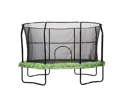 JumpKing Oval 8 x 12ft Trampoline with Enclosure and graphic pad