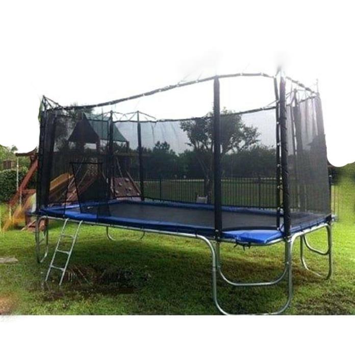 JumpPro 10x17 feet Rectangle Trampoline with Safety Net Enclosure