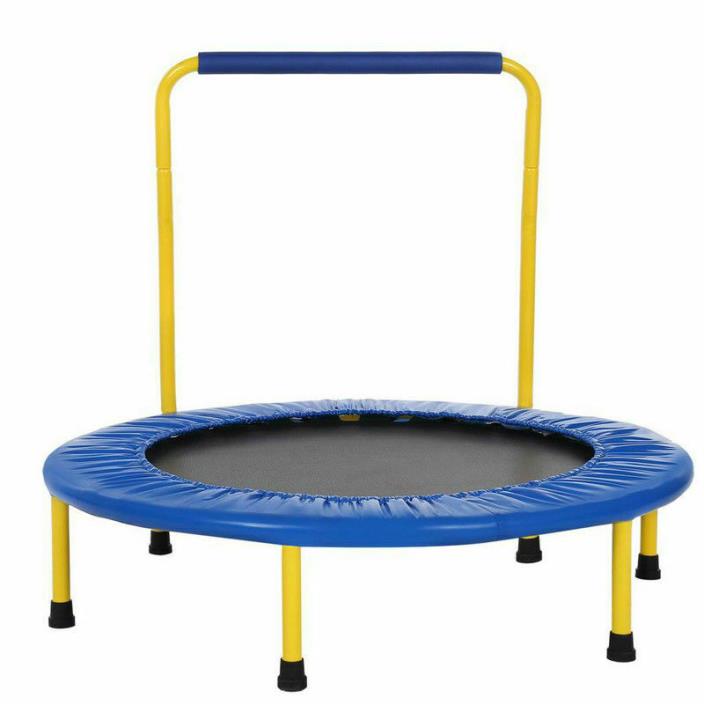 JumJoe Trampoline with Padded Frame Cover Handle Portable Foldable For Kids