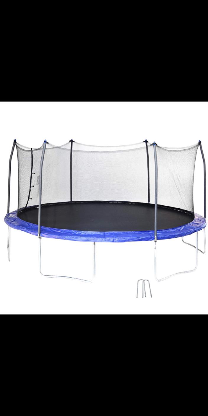17 ft. Skywalker SWTC17BWS Oval Trampoline and Enclosure with Wind Stakes