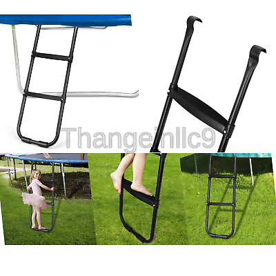 Gardenature Trampoline Ladder-2 Steps Wide-Step Ladder-Black