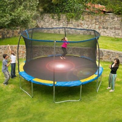 Bounce Pro 12-Foot Trampoline, With Flashlight Zone, Blue/Yellow