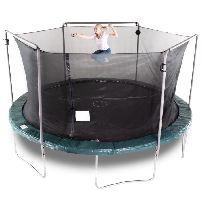 Trampoline Green Spring Enclosure Safety Round Kid Jump Bounce Electron Shooter