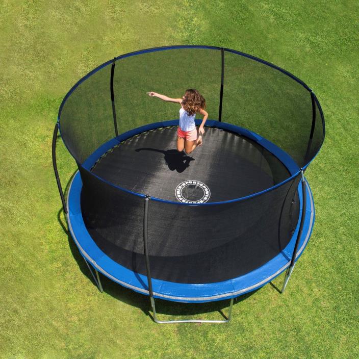 Bounce Pro 14 Ft Trampoline With Steelflex Enclosure and Safety Net Jump Mat NEW