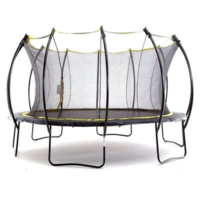 SkyBound Stratos Trampoline with Full Safety Net Enclosure System, Yellow, 15 ft