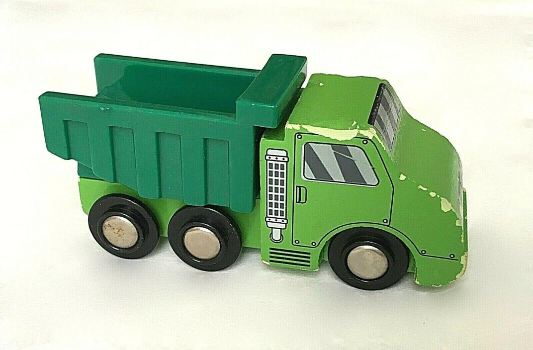 Green Dump Truck Wooden Train Toy