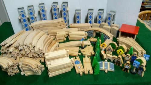 Thomas Brio Wood Wooden Train Track Tressels Trees Figures ++ Huge Lot