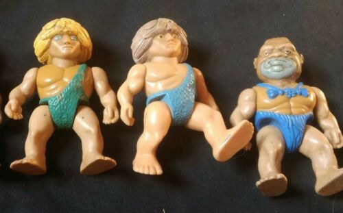 Lot of 3 - Definitely Dinosaurs - Playskool 1987 - Cave Men Action Figures