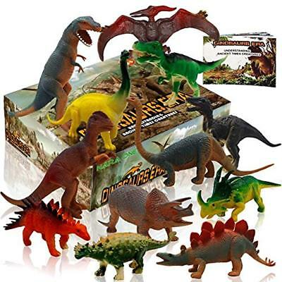 Dinosaur Figures, Set Large Plastic Toys Book 12 Pcs ( 6 10