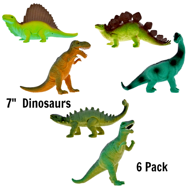 Play Pretend Dinosaur Toy Plastic 6PK Dinosaurs Set Figure Toys Lot Kids Vintage