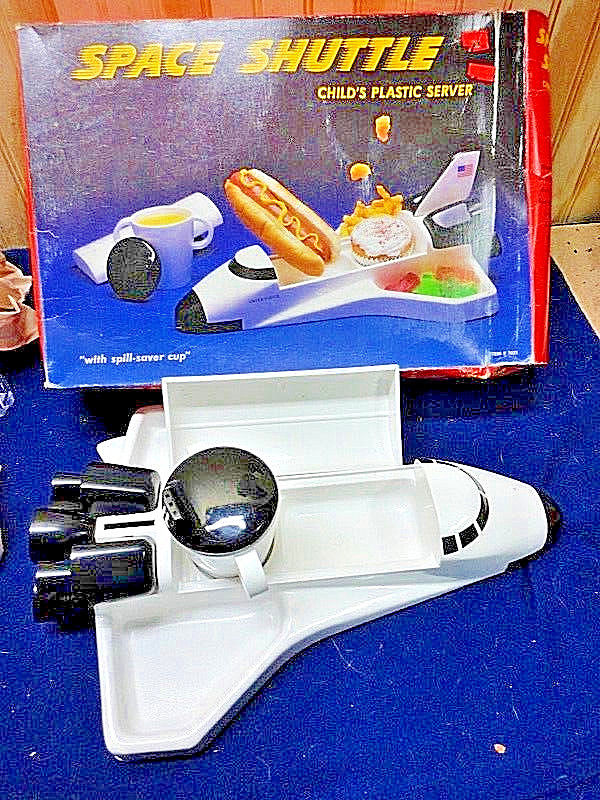 New Vintage Child Airplane Dish - Space Shuttle - 1987 - Starwares - Tableware