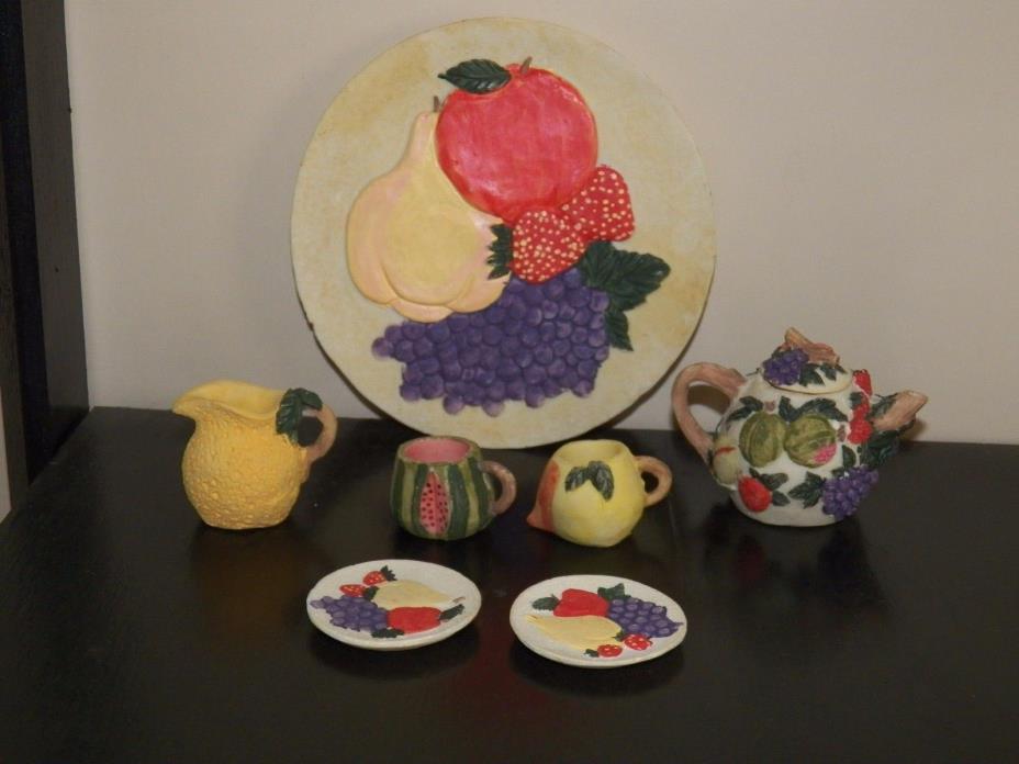 7 PIECE Children's Tiny Tea Set ~ Fruit design