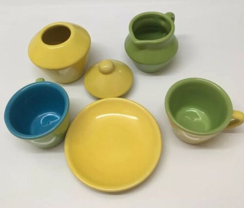 Children's toy play ceramic dishes pastel colors