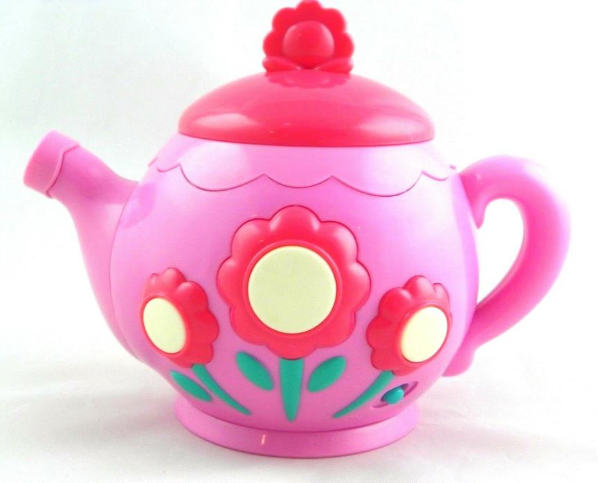Battat Play Circle Musical Teapot Pink with Flowers