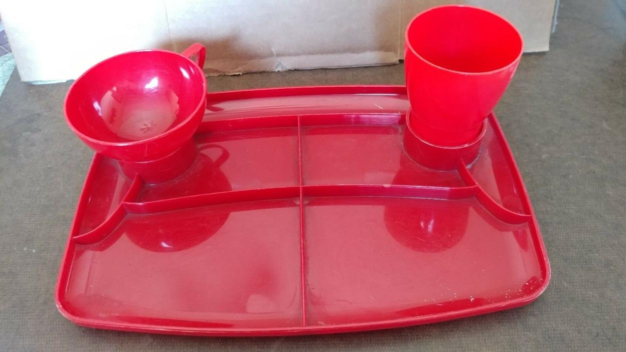 Vintage Plastic Toy Divided Tray, Cup and Mug, Columbus Molded Plastics, Indiana