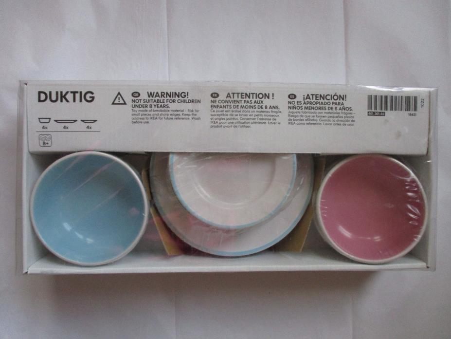 IKEA Duktig Children's Pottery Play Plates Bowls Dishes Pottery Stoneware NIB