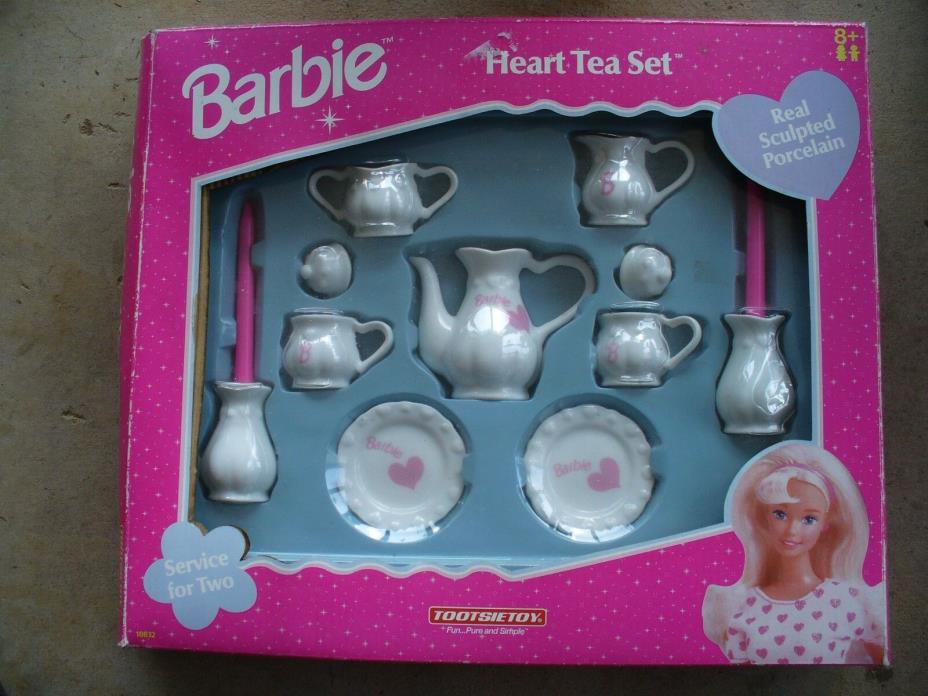 Vintage Barbie 1998 Heart Tea Set
