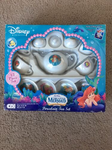 Disney Vintage 2006 Little Mermaid Porcelain 12 Piece Tea Set