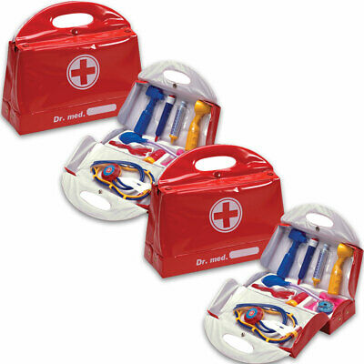 NEW (Set/2) Toy Doctor Kit Classic Playset w/ 8 Medical Tools In Snap-Shut Bag