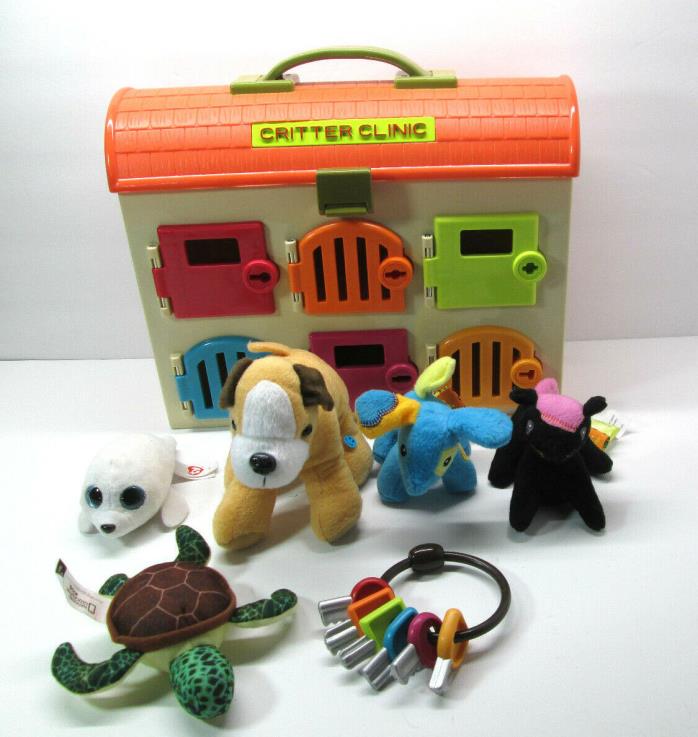 Critter Clinic Toy Vet Play Set Clinic w/ Keys & Critters -Not Original Critters
