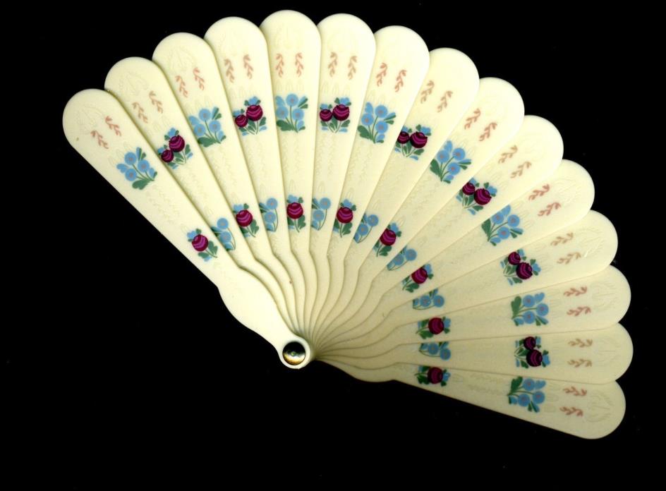 Small Folding Hand Fan with Flowers