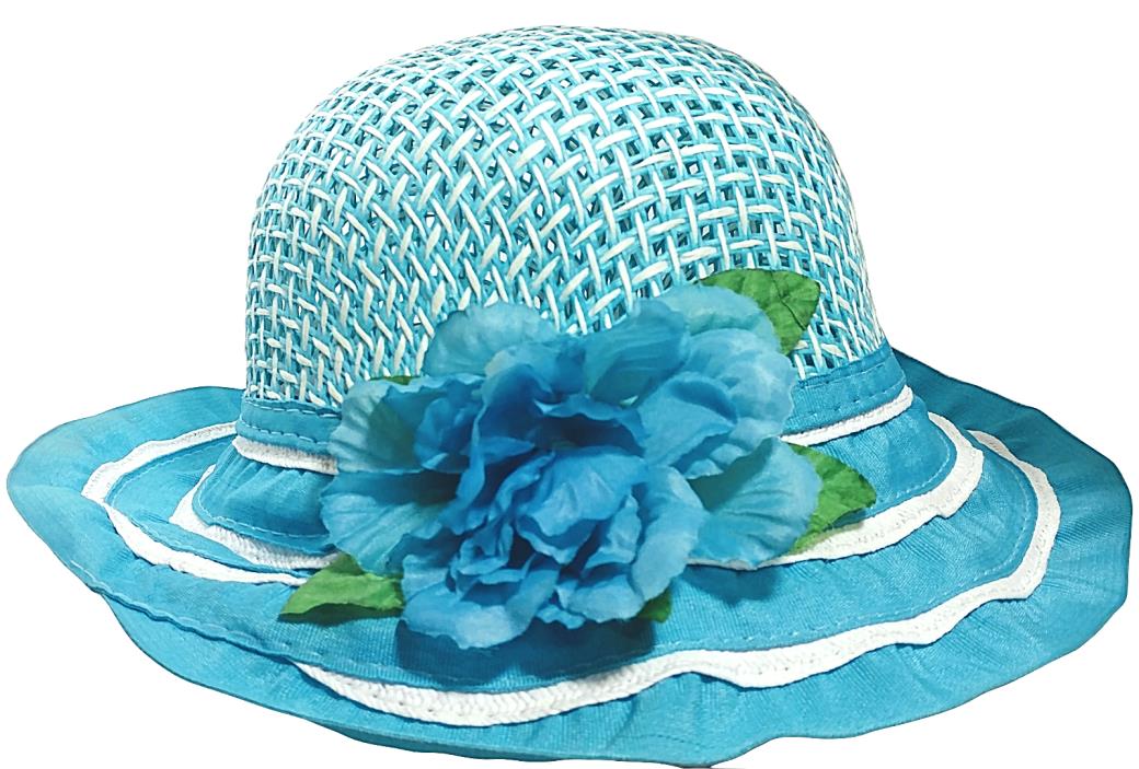 Girl's Tea Party Dress Up Hat Summer Sky Blue Costume Toys EASTER