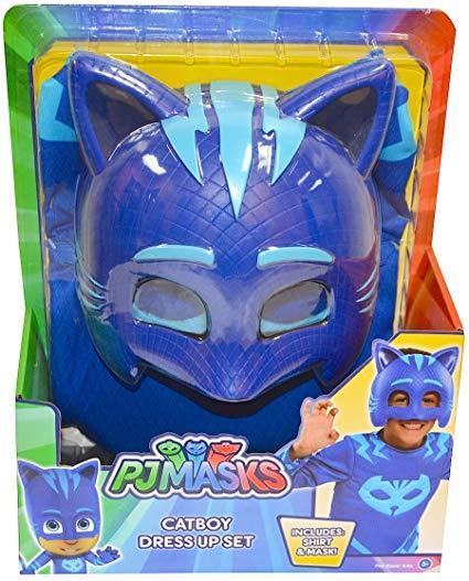 Kids PJ Masks Costume Set Catboy Dress Up Shirt & Mask Blue