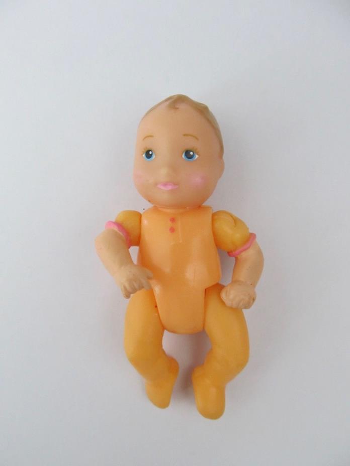 Fisher Price Loving Family Dollhouse Baby in Orange Jumpsuit Figure