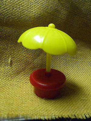 Fisher Price Little People Patio Table Umbrella Red with Yellow