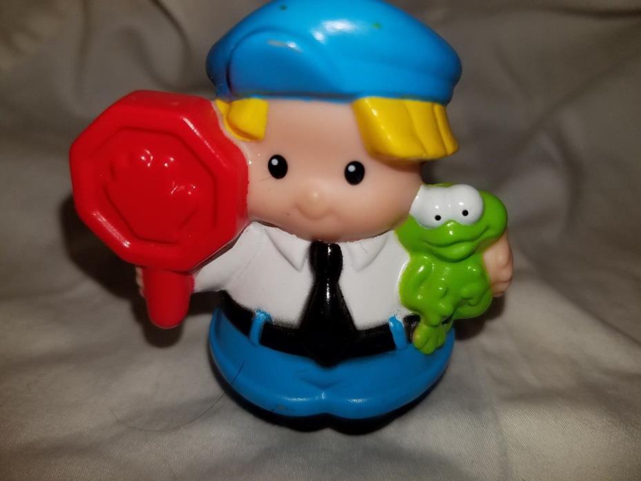 Fisher Price Little People EDDIE CROSSING GUARD Bus Community Helper Boy