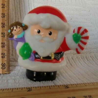 Fisher Price Little People Santa Claus Candy Cane Doll GC Christmas Visit From