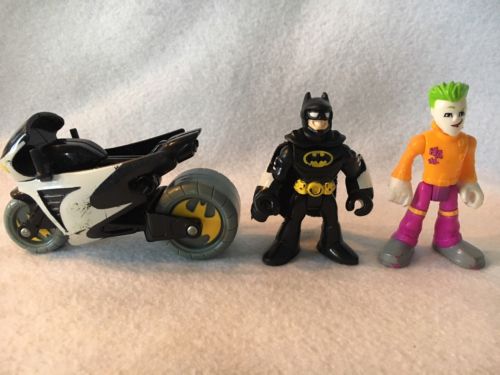 Fisher-Price Batman Villain Joker Figure Imaginext DC Friends w/ Motorcycle