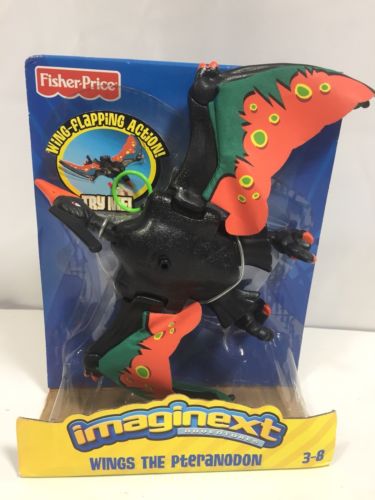 Fisher Price Imaginext Wings the Pteranodon Black Dinosaur H0046 In Box