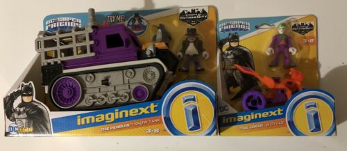 2 Imaginext DC Super Friends The Penguin Snow Tank & The Joker and Cycle