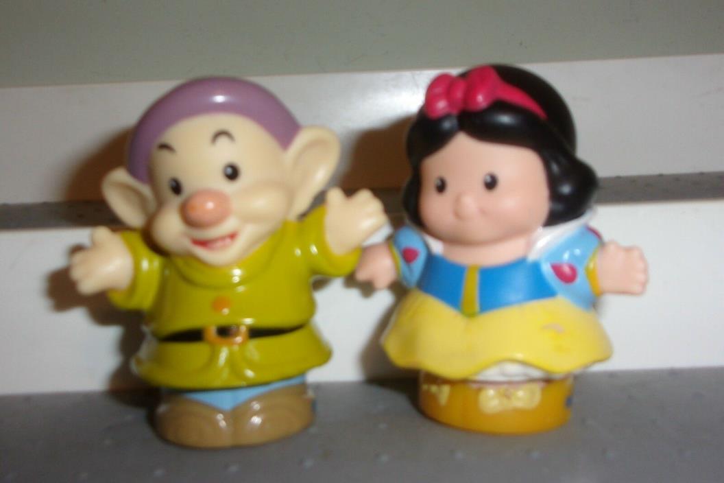 Fisher Price Little People Disney Princess Snow White & Dopey DWARF LOT Figures