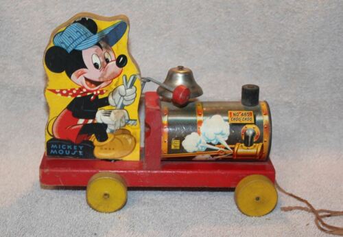 vintage FISHER PRICE PULL TOY - MICKEY MOUSE CHOO-CHOO TRAIN NO. 485