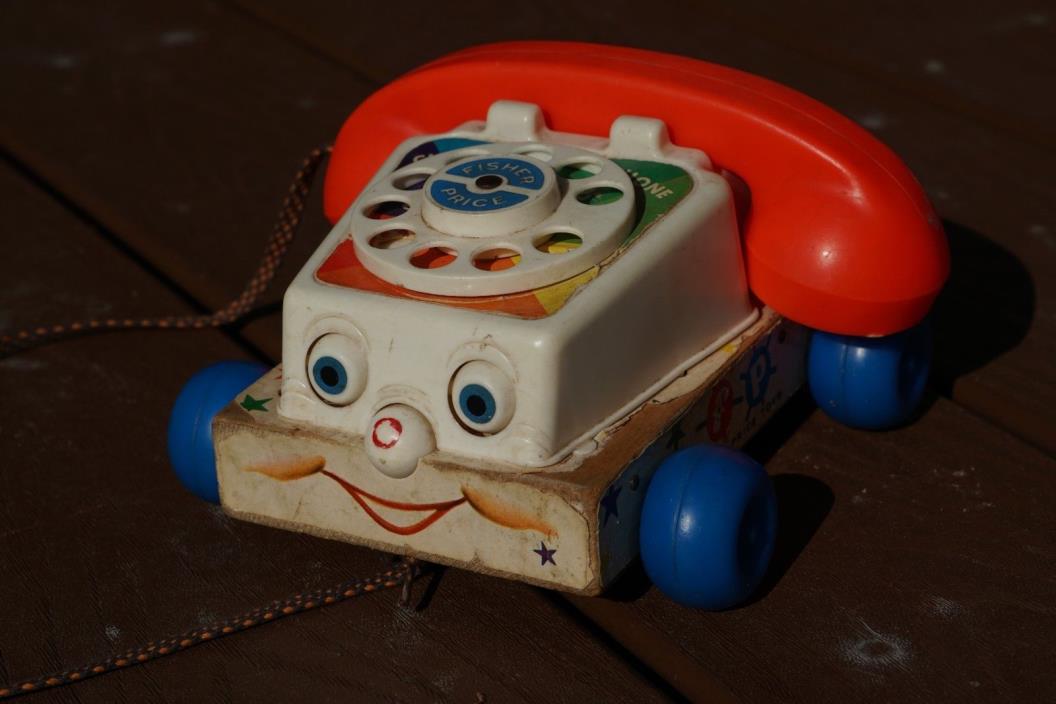 Fisher Price Pull Toy Chatty Telephone 747 1961 vintage collesctible