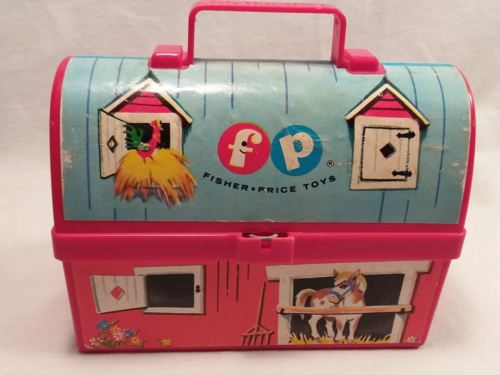 Vintage 1962 Fisher Price Original Toy Barn Lunch Box Little People