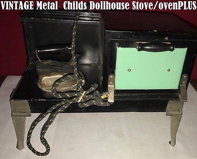 VINTAGE Metal Toy/Dollhouse Stove/Oven PLUS
