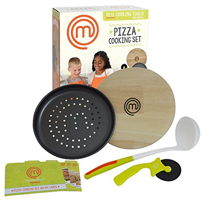 MasterChef Junior Pizza Cooking Set - 5 Pc Kit Includes Real Cookware for Kids