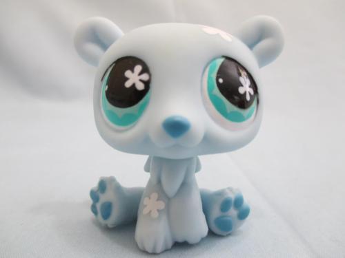 Littlest Pet Shop Polar Bear Blue Green Flower Eyes 646 Authentic Lps