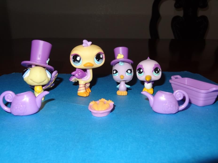 Littlest Pet Shop LPS Ostrich 516 Parakeet 931 Hummingbird 505 Purple Mania Bird