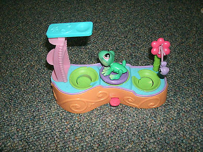 Littlest Pet Shop  Green Pond Tree Frog 283 Diving Board Leap Frog Playset