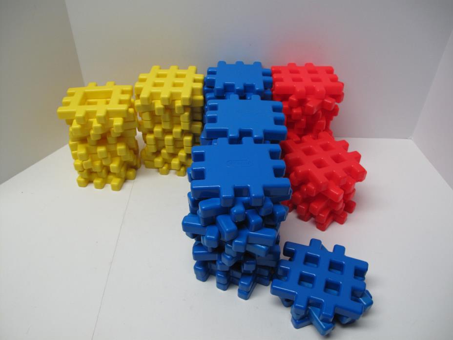 Lot of 68 Vintage Little Tikes WAFFLE BLOCKS Lot 4x4