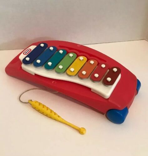 Little Tikes Xylophone Piano Baby Pull Toy With Handle, Wheels, & Mallet Rainbow