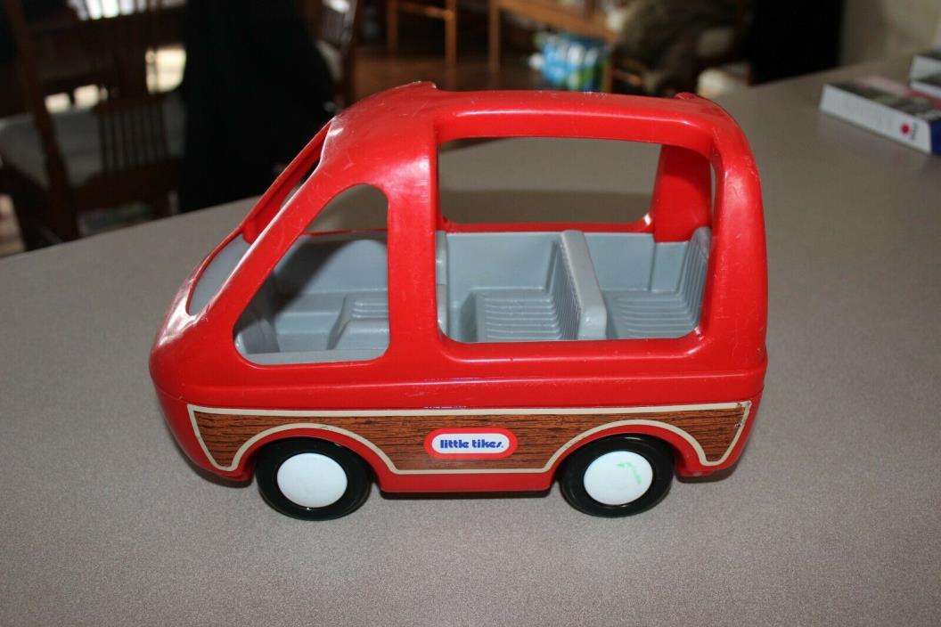 Vintage Little Tikes Red Minivan Dollhouse Car Van Station Wagon