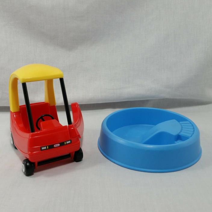 Little Tikes Dollhouse Furniture Toys Cozy Coupe Car Kiddie Pool Blue Miniature