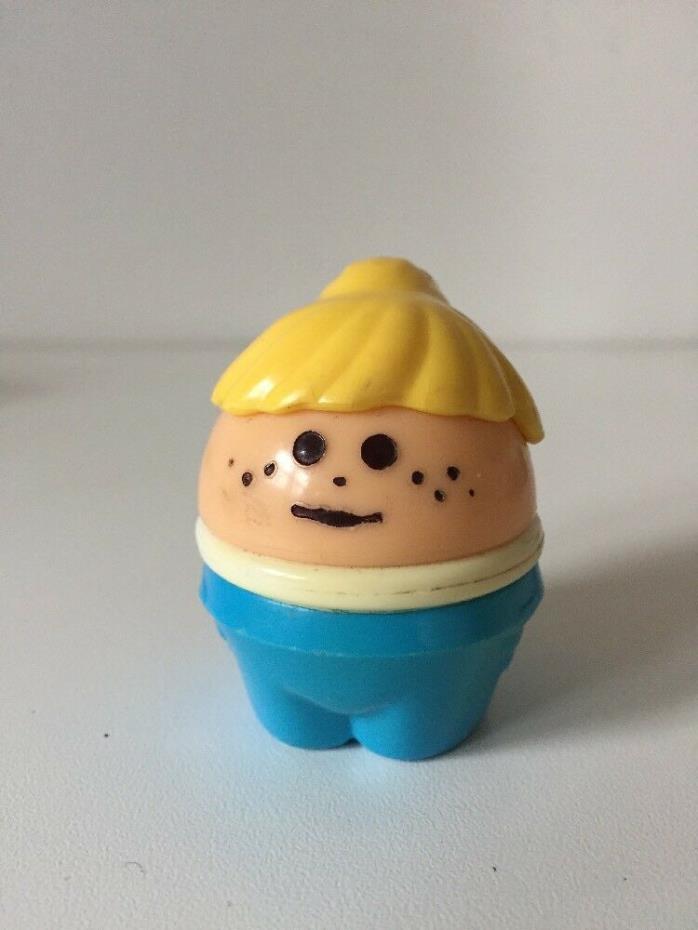 Little Tikes TODDLE TOTS Vintage GIRL w/ BLONDE Ponytail TOT FIGURE in BLUE